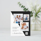 Foto Hochzeitseinladung Retten Datum QR-Code (Stehend Vorderseite)