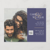 Foto Hochzeitseinladung Retten Datum QR-Code (Vorderseite)