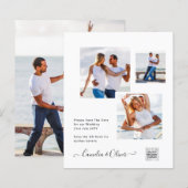 Foto Hochzeitseinladung Retten Datum QR-Code (Vorne/Hinten)