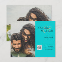 Foto Hochzeitseinladung Retten Datum QR-Code