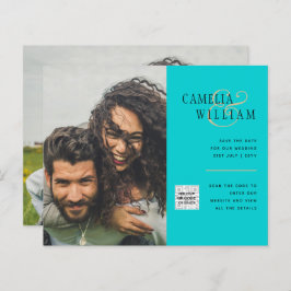 Foto Hochzeitseinladung Retten Datum QR-Code
