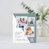 Foto Hochzeitseinladung Retten Datum QR-Code (Stehend Vorderseite)