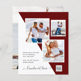 Foto Hochzeitseinladung Retten Datum QR-Code