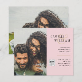 Foto Hochzeitseinladung Retten Datum QR-Code