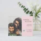 Foto Hochzeitseinladung Retten Datum QR-Code (Stehend Vorderseite)