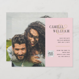 Foto Hochzeitseinladung Retten Datum QR-Code