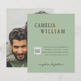 Foto Hochzeitseinladung Retten Datum QR-Code