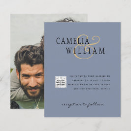 Foto Hochzeitseinladung Retten Datum QR-Code