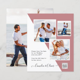 Foto Hochzeitseinladung Retten Datum QR-Code