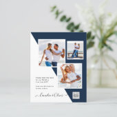 Foto Hochzeitseinladung Retten Datum QR-Code (Stehend Vorderseite)