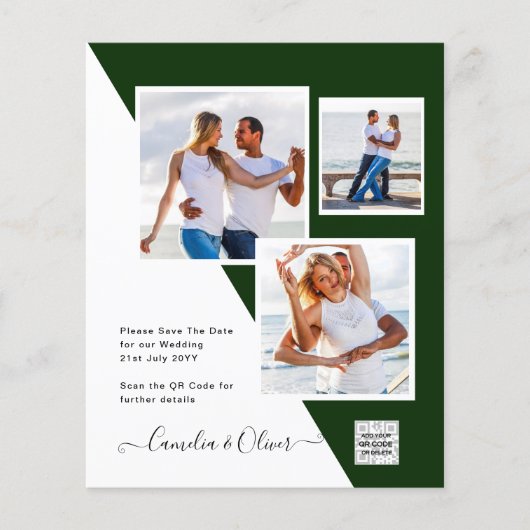 Foto Hochzeitseinladung Retten Datum QR-Code (Vorderseite)