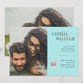 Foto Hochzeitseinladung Retten Datum QR-Code Einladung