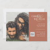 Foto Hochzeitseinladung Retten Datum QR-Code Einladung (Vorderseite)