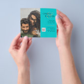 Foto Hochzeitseinladung Retten Datum QR-Code Flyer (Gruppe)