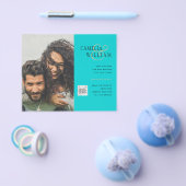 Foto Hochzeitseinladung Retten Datum QR-Code Flyer (Einzeln)