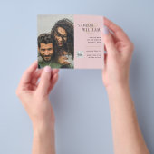 Foto Hochzeitseinladung Retten Datum QR-Code Flyer (Gruppe)