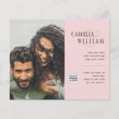 Foto Hochzeitseinladung Retten Datum QR-Code Flyer (Vorne)