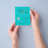 Foto Hochzeitseinladung Retten Datum QR-Code Flyer (Gruppe)