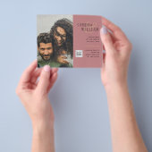 Foto Hochzeitseinladung Retten Datum QR-Code Flyer (Gruppe)