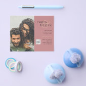 Foto Hochzeitseinladung Retten Datum QR-Code Flyer (Einzeln)