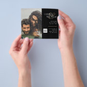 Foto Hochzeitseinladung Retten Datum QR-Code Flyer (Gruppe)