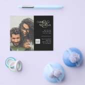 Foto Hochzeitseinladung Retten Datum QR-Code Flyer (Einzeln)