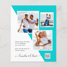 Foto Hochzeitseinladung Retten Datum QR-Code Flyer
