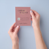 Foto Hochzeitseinladung Retten Datum QR-Code Flyer (Gruppe)