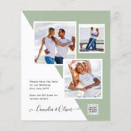Foto Hochzeitseinladung Retten Datum QR-Code Flyer