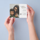 Foto Hochzeitseinladung Retten Datum QR-Code Flyer (Gruppe)