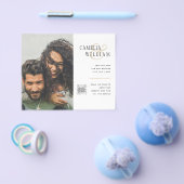 Foto Hochzeitseinladung Retten Datum QR-Code Flyer (Einzeln)