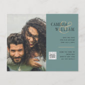 Foto Hochzeitseinladung Retten Datum QR-Code Flyer (Vorne)