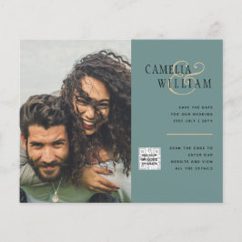 Foto Hochzeitseinladung Retten Datum QR-Code Flyer