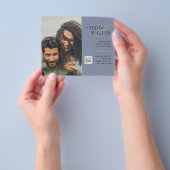 Foto Hochzeitseinladung Retten Datum QR-Code Flyer (Gruppe)