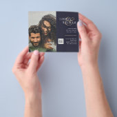 Foto Hochzeitseinladung Retten Datum QR-Code Flyer (Gruppe)