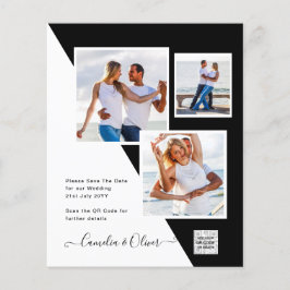 Foto Hochzeitseinladung Retten Datum QR-Code Flyer