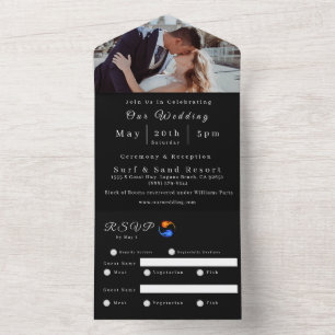 Foto-Hochzeitseinladung -Twin Flame Hochzeitsthema All In One Einladung