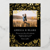 Foto Hochzeitseinladung zur Ernte von Goldfolie-Bl Folieneinladung (Vorderseite)