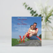 Foto Hochzeitseinladungen Monogramme Rot Weiß Einladung (Stehend Vorderseite)