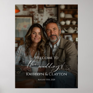 Foto Hochzeitsempfang, elegante Kalligraphie Poster