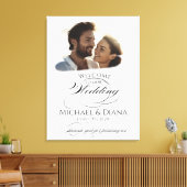 Foto Hochzeitsempfang Zeichen elegante Kalligraphi Leinwanddruck (Insitu (Wohnzimmer))