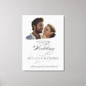 Foto Hochzeitsempfang Zeichen elegante Kalligraphi Leinwanddruck (Vorderseite)