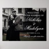 Foto Hochzeitsempfang Zeichen elegante Kalligraphi Poster (Vorne)