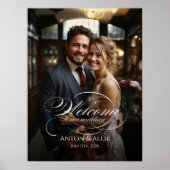 Foto Hochzeitsempfang Zeichen elegante Kalligraphi Poster (Vorne)