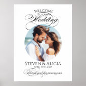 Foto Hochzeitsempfang Zeichen elegante Kalligraphi Poster (Vorne)