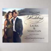 Foto Hochzeitsempfang Zeichen elegante Kalligraphi Poster (Vorne)