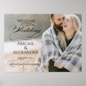 Foto Hochzeitsempfang Zeichen elegante Kalligraphi Poster (Vorne)