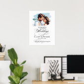 Foto Hochzeitsempfang Zeichen elegante Kalligraphi Poster (Heimbüro)