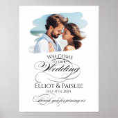 Foto Hochzeitsempfang Zeichen elegante Kalligraphi Poster (Vorne)