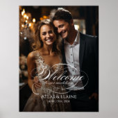 Foto Hochzeitsempfang Zeichen elegante Kalligraphi Poster (Vorne)